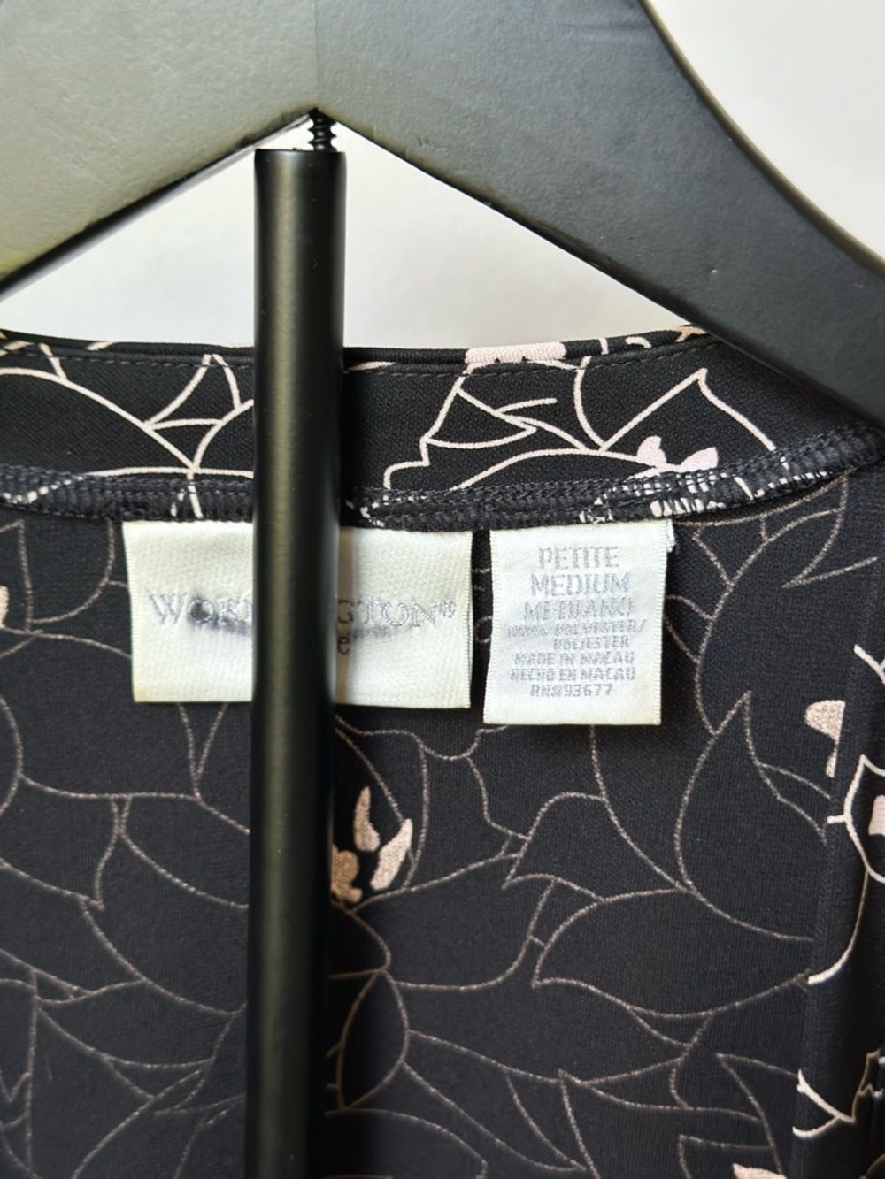 Worthington Black Floral Open Blazer - Picture 5 of 8